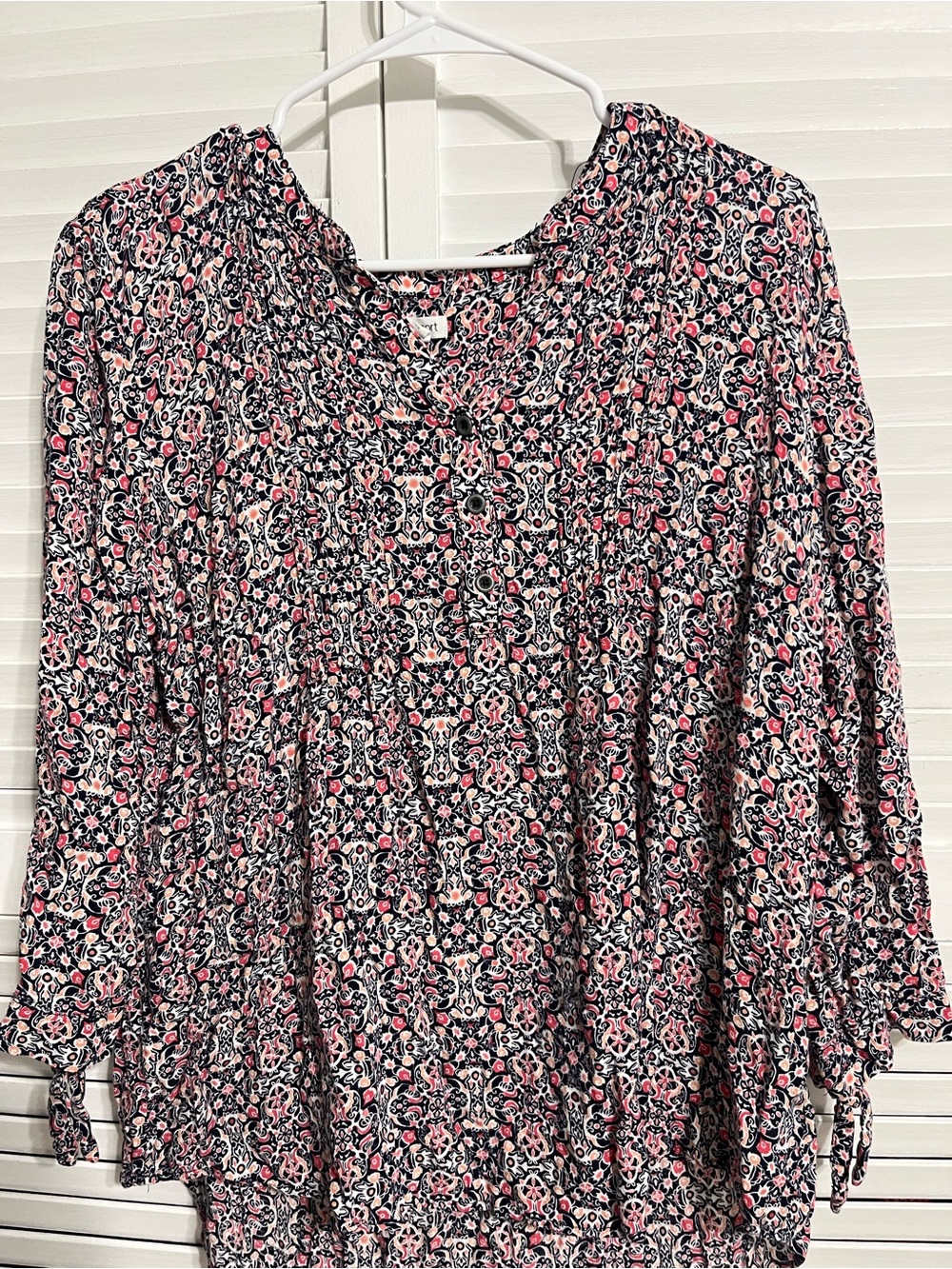 Westport Pink and Black Floral Tunic Top - Picture 7 of 9
